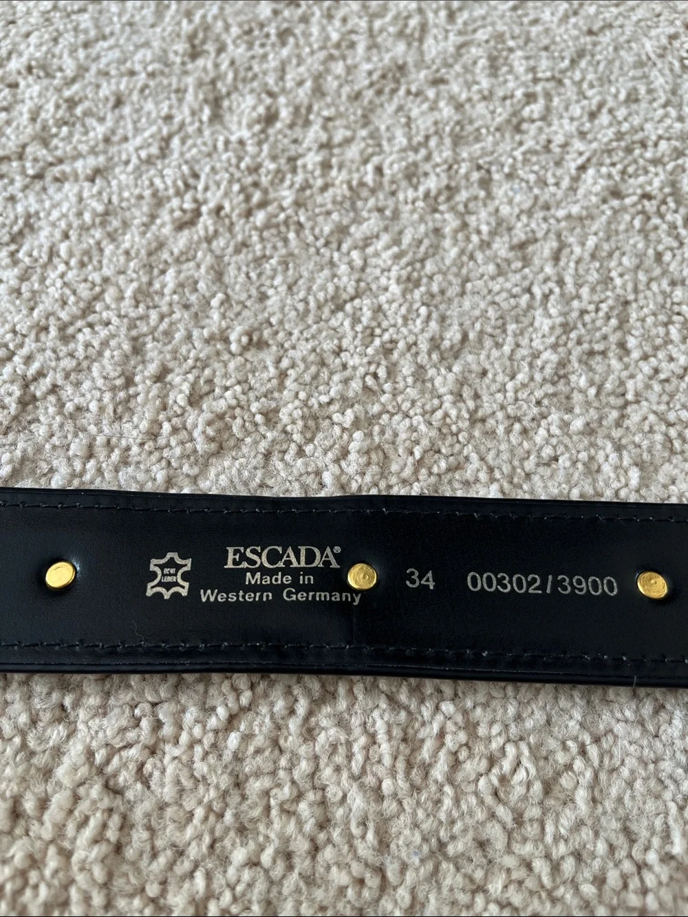 Black suede gold buckle